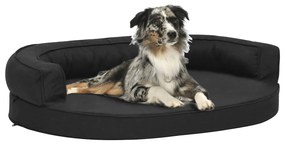 Cama para cães ergonómica 75x53 cm aspeto linho preto