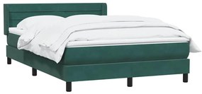Box Cama primavera com Colchão Verde Escuro 140x210 cm Veludo