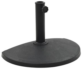 Base de guarda-sol semicircular poliresina 9 kg preto