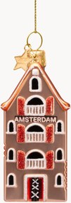 Ornamento de árvore de Natal artesanal Amsterdam Canal House