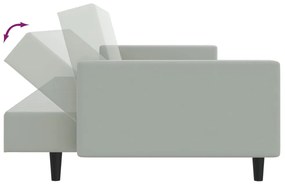 2 pcs conjunto de sofás veludo cinzento-claro