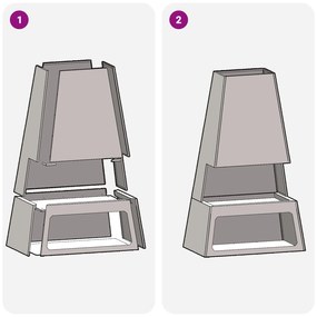Fogueira vidaXL com armazenamento de lenha Preto 60x35x100 cm Aço