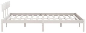 Estrutura de cama super king 180x200 cm pinho maciço branco