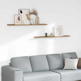 vidaXL Prateleira de Parede 2 pcs Castanho 115 x 9 x 3 cm