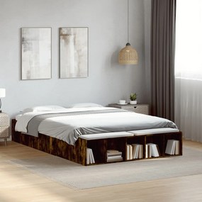 Estrutura cama 120x190 cm derivados de madeira carvalho fumado