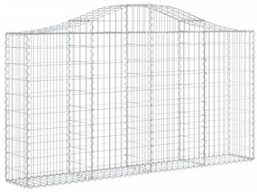 Cestos gabião arqueados 4pcs 200x30x100/120cm ferro galvanizado