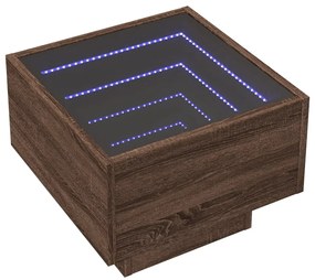 Mesa de cabeceira c/ LED Infinity 40x40x30 cm carvalho castanho