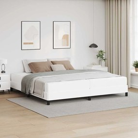 vidaXL Estrutura da Cama com colchão Branco Puro 200 x 200 cm tecido