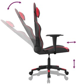 Cadeira gaming couro artificial preto e vermelho
