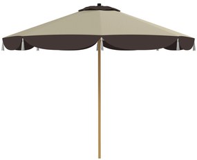 Outsunny Guarda Sol de Jardim Ø2,6 m com Cobertura UV 50 Entrada de Ar e 8 Varetas Bege | Aosom Portugal