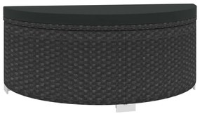 8 pcs conjunto lounge de jardim c/ almofadões vime PE preto