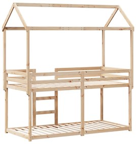 Beliche com telhado 80x200 cm madeira de pinho maciça