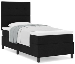 Cama Box Spring com Colchão Preto 90x200 cm Tecido