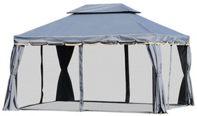 Pérgola de Jardim 4x3m Pérgola de Alumínio com Teto de Ventilação 4 Co