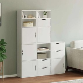 vidaXL Móveis de apoio 5 pcs ODDA pinho de madeira maciça branco