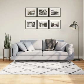 Tapete shaggy de pelo alto PAMPLONA 160x160 cm creme e preto