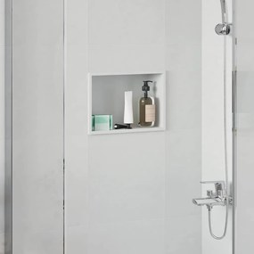 vidaXL Nichos de Chuveiro Branco 30 x 20 x 9.5 cm Aço inoxidável