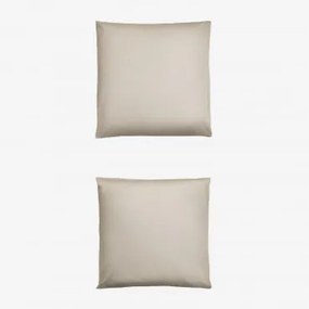Pack De 2 Fronhas De Cetim De 300 Fios Sampras Nude Beige & 60 X 60 Cm - Sklum