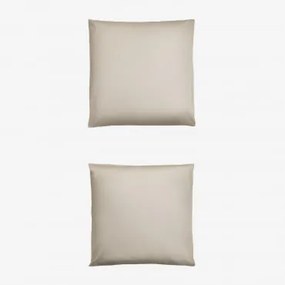 Conjunto De 2 Fronhas De Cetim Sampras 300 Fios Nude Beige & 60 X 60 Cm - Sklum