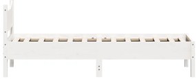 Cama sem colchão 90x190 cm madeira de pinho maciça branco