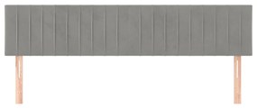 Cabeceira de cama 2 pcs veludo 80x5x78/88 cm cinzento-claro