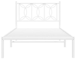 Estrutura de cama com cabeceira 100x200 cm metal branco