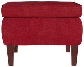 Banco com pernas de madeira veludo vermelho tinto