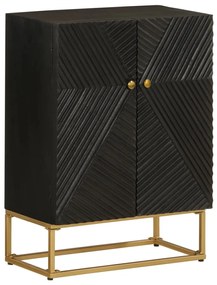 vidaXL Aparador 55x30x76 cm madeira de mangueira maciça e ferro preto