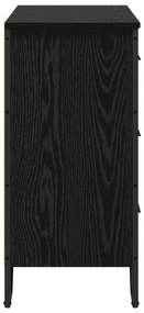 Baú de Gavetas Carvalho Preto 91x35.5x74.5 cm Madeira Engenheirada