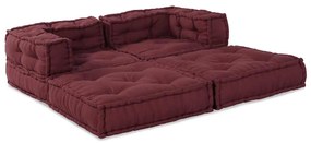 vidaXL Sofá Modular 2 pcs Maroons 140 x 70 x 56 cm tecido