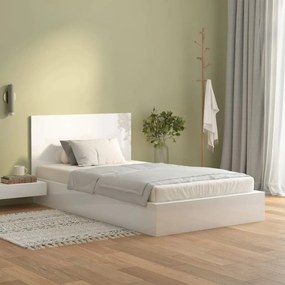 Cabeceira cama 120x1,5x80 cm derivados madeira branco brilhante