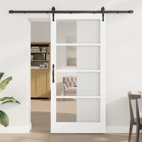 vidaXL Porta Deslizante com Conjunto de Hardware "ORKDAL" Branca 93x202 cm