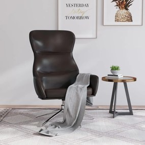 vidaXL Cadeira de descanso couro artificial castanho brilhante