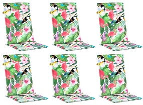Almofadões cadeira de encosto alto 6 pcs tecido multicor