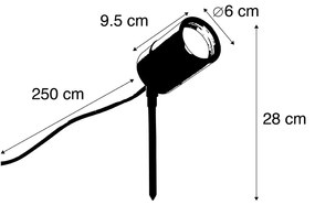 Spike spot black ajustável IP44 - Solo Moderno