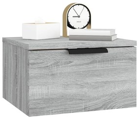 Mesa de cabeceira de parede 34x30x20 cm cinzento sonoma