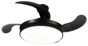 Ventilador de teto preto LED telecomando - XIRO Moderno