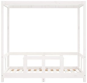 Estrutura de cama infantil 70x140 cm pinho maciço branco