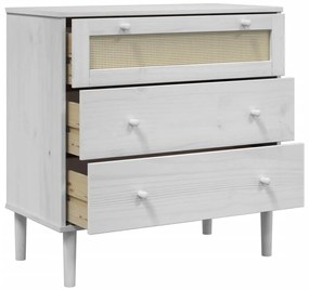 Armário de gavetas SENJA 80x40x80 cm pinho maciço branco