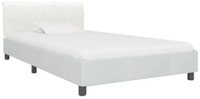 Estrutura de cama 100x200 cm couro artificial branco