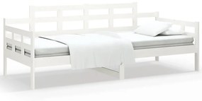 Sofá-cama 80x200 cm madeira de pinho maciça branco