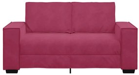 Sofá de 2 lugares veludo 120 cm vermelho tinto