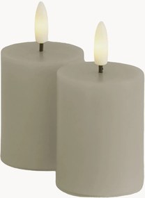 Velas cilíndricas LED reguláveis Sille, conjunto de 2