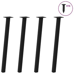 Pés de mesa de console 4 peças, preto, 72 cm, aço