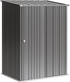 Outsunny Abrigo de Jardim 1,34m² 161,5x94,5x196 cm Abrigo de Exterior de Aço Galvanizado com Porta e Fechadura Preto | Aosom Portugal