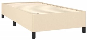 Estrutura de cama sem colchão 90x190 cm tecido creme