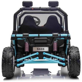 Carro elétrico para Crianças 24V 2 Lugares Buggy FASTER Rodas de EVA, Assento de couro Azul