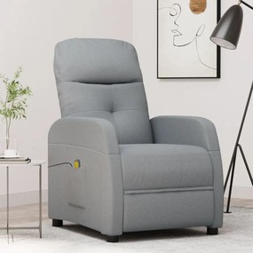 289826 vidaXL Poltrona de massagens tecido cinzento-claro