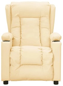 Poltrona de massagens elétrica couro artificial cor creme