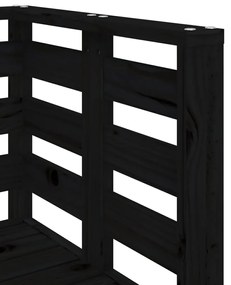 3 pcs conjunto lounge de jardim madeira de pinho maciça preto